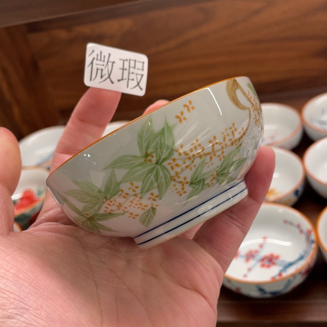 釉下手绘茶具微瑕