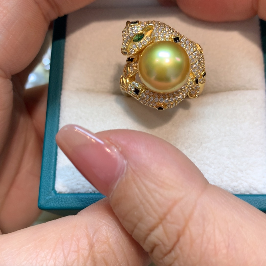 海水珍珠戒指银S925镶嵌