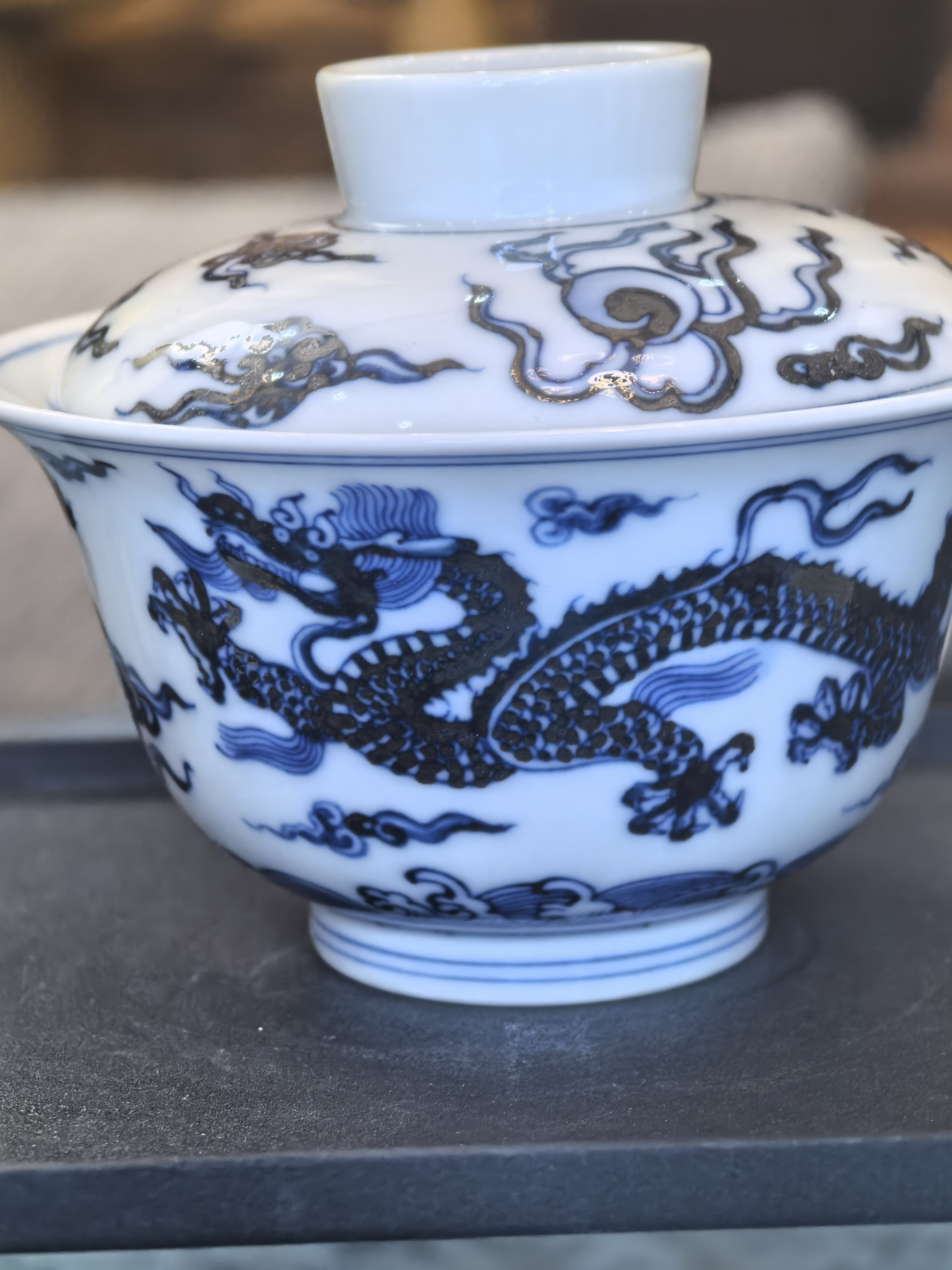 小楼听雨柴窑龙凤套组