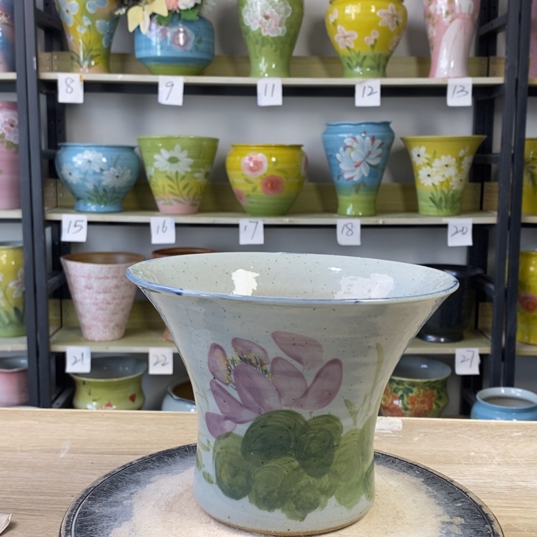 景德镇手工手绘陶瓷花盆