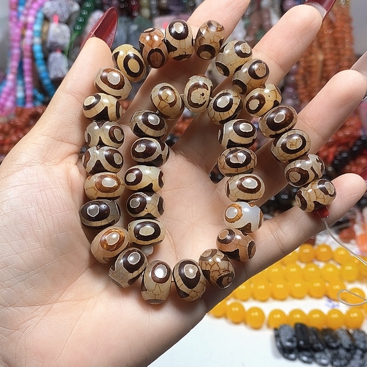 玛瑙/玉髓未镶嵌珠宝半成品玛瑙天珠卡14mm