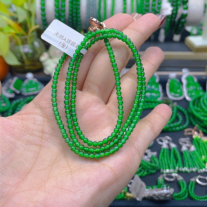 翡翠颈饰未镶嵌白*头圆珠项链