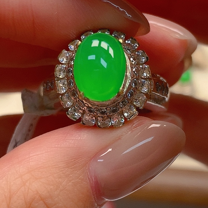 大***鱼翡翠裸石翡翠蛋面