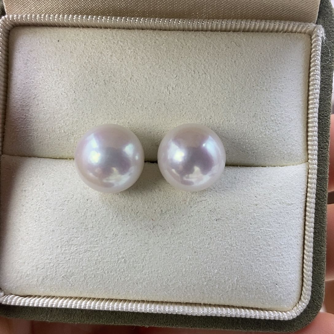 耳饰银S925镶嵌淡水珍珠