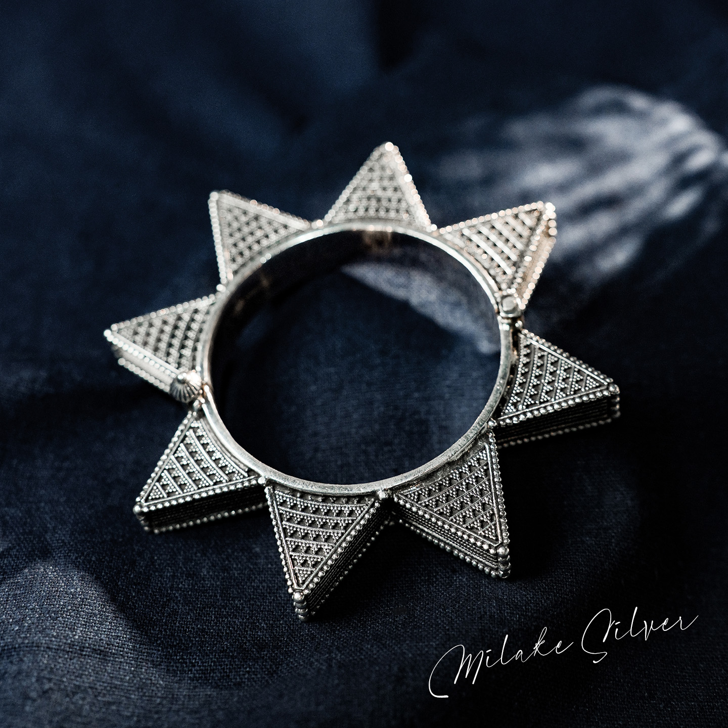 925银银制品 泰式原创925银精工不规则银饰时尚百搭气质精工手镯