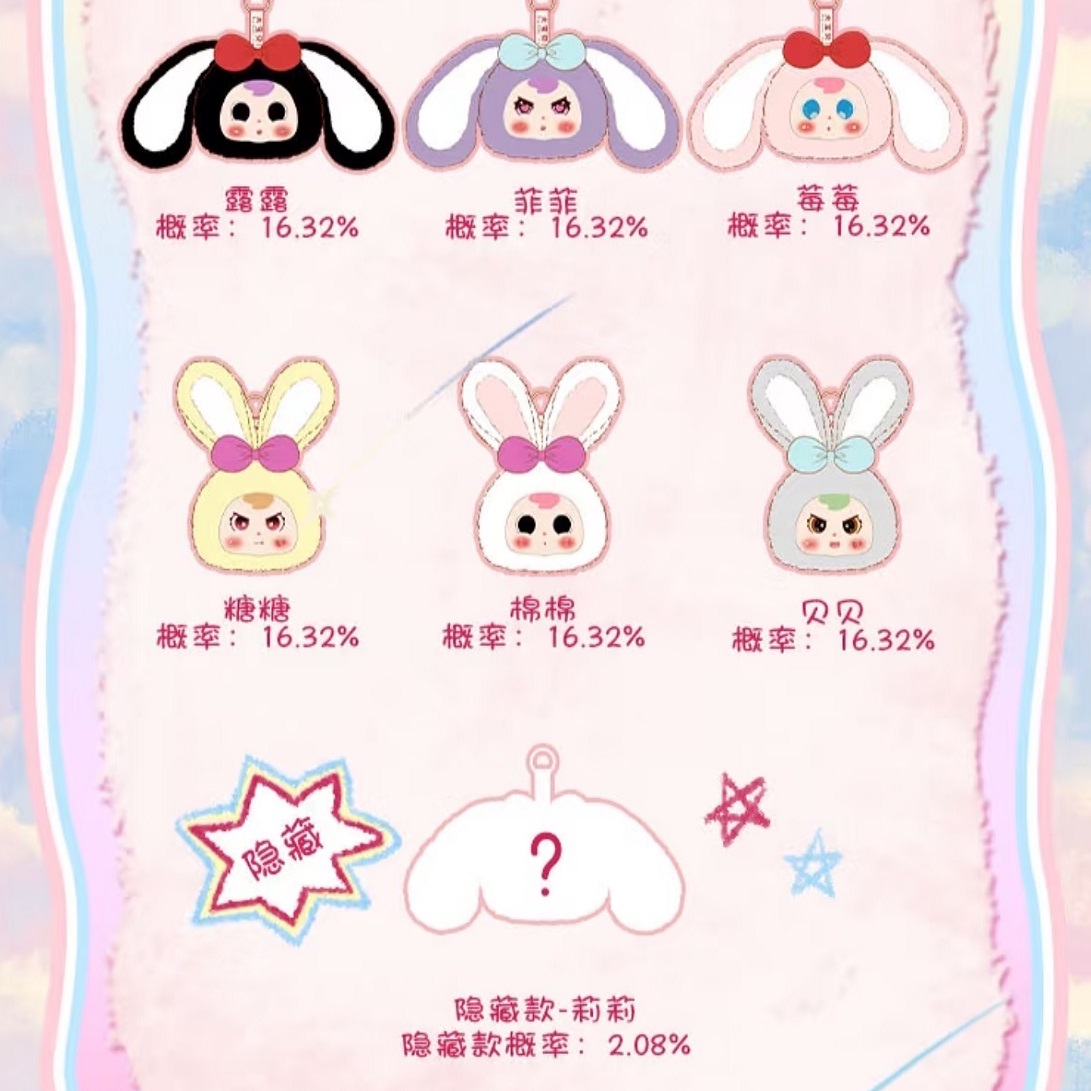 福小娃小兔奇缘三岁娃盲盒潮玩毛绒玩具手办摆件