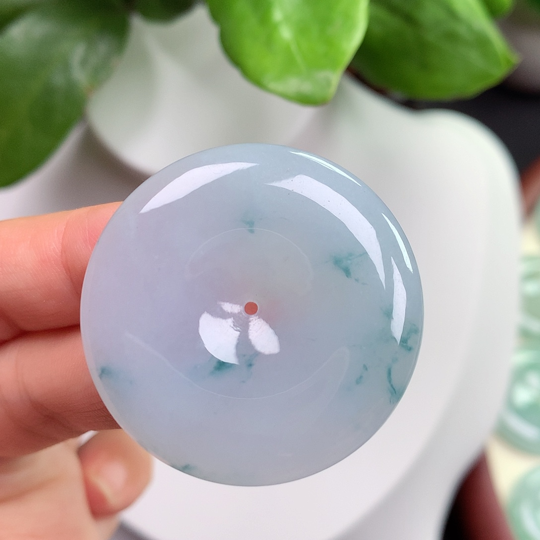 翡翠未镶嵌颈饰平安扣36x5.7mm