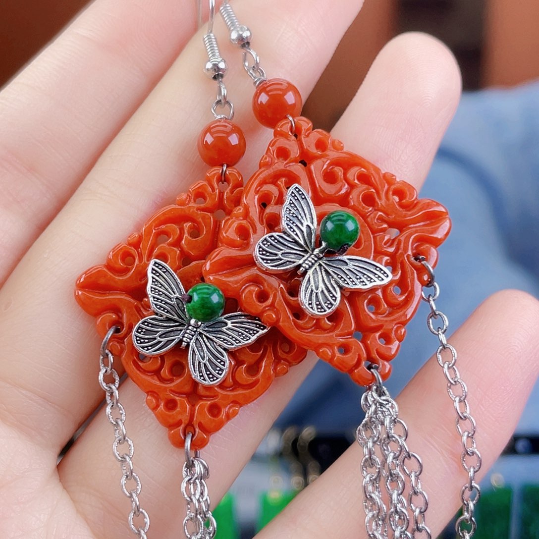 翡翠未镶嵌耳饰饰品