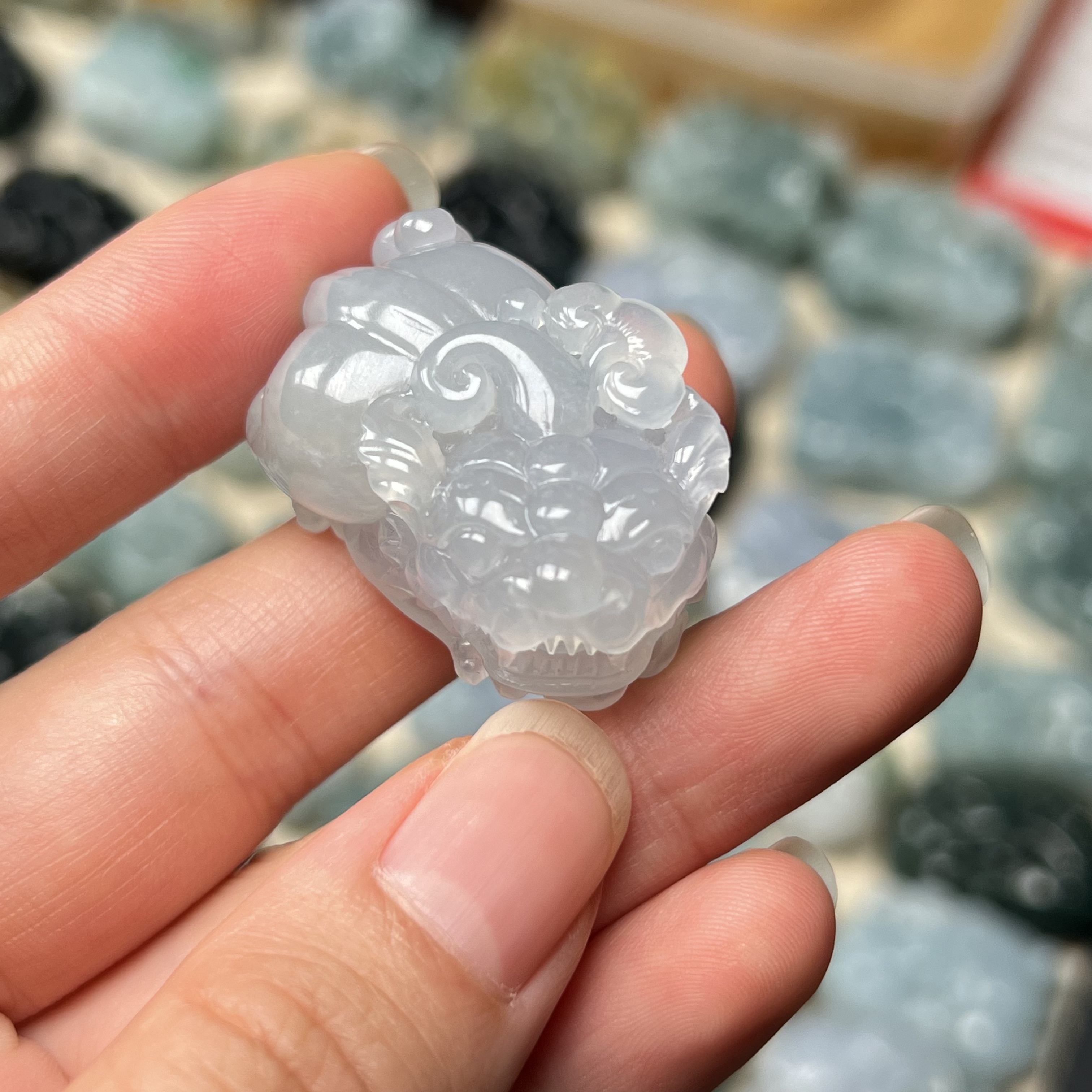 天然A货翡翠冰透貔貅吊坠男女款 玉貔貅项链皮丘皮球貔恘玉坠