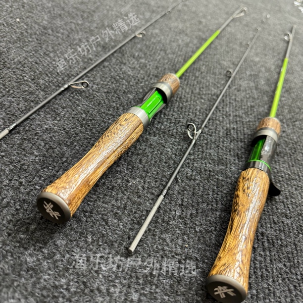 超轻实木手把轮帽机械发声微物竿UL快调碳素实心竿稍