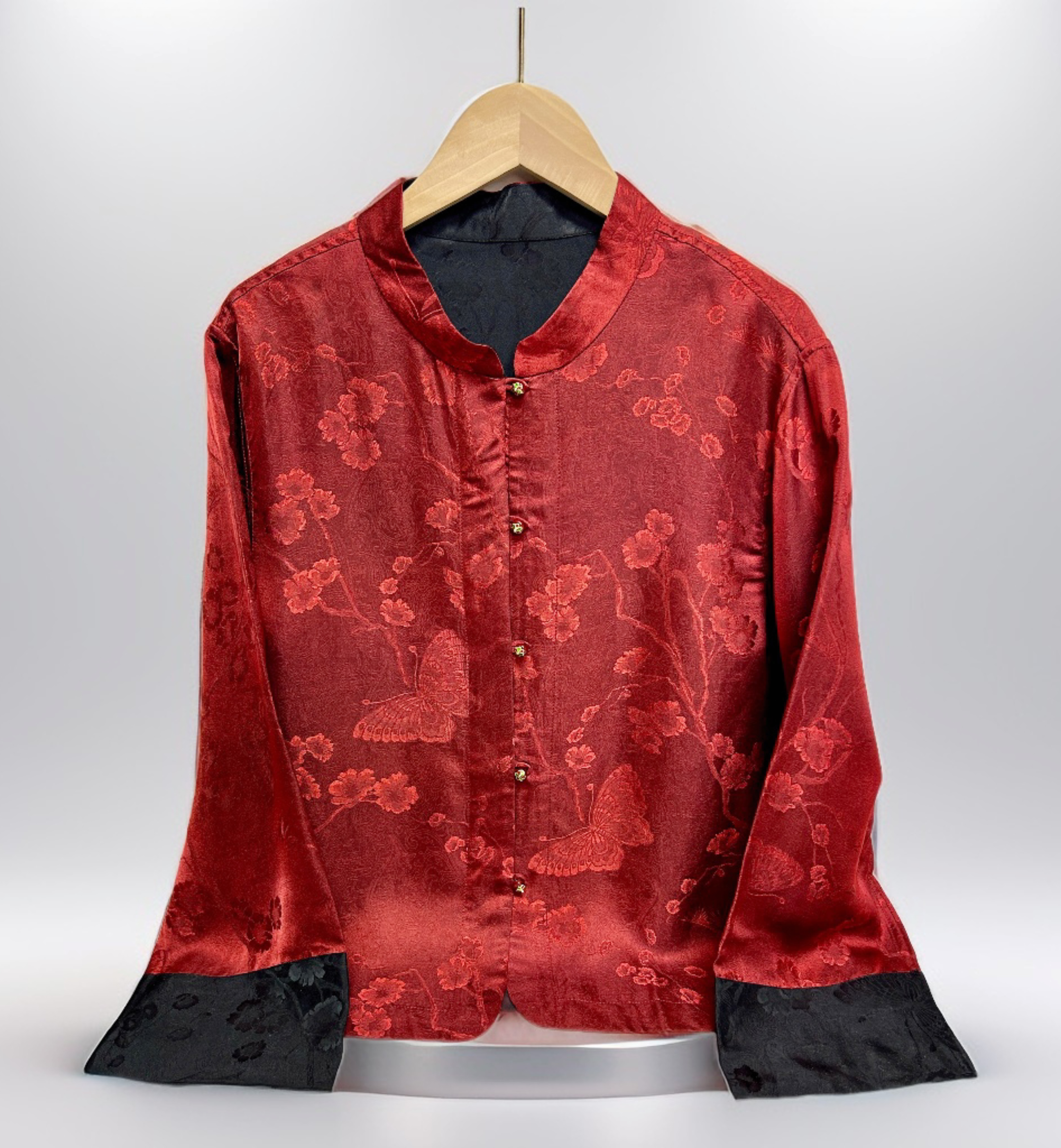 【红色 花蝶刻花】新中式国风新款上衣外套