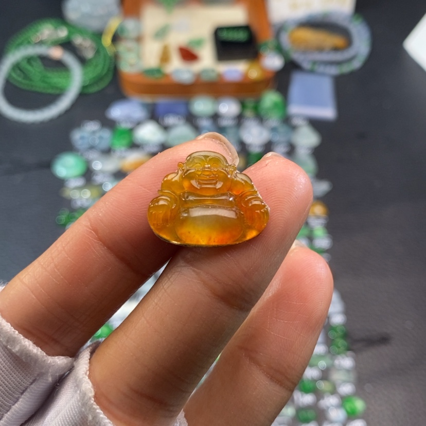 【闪购商品】翡翠挂件18K金镶嵌佛