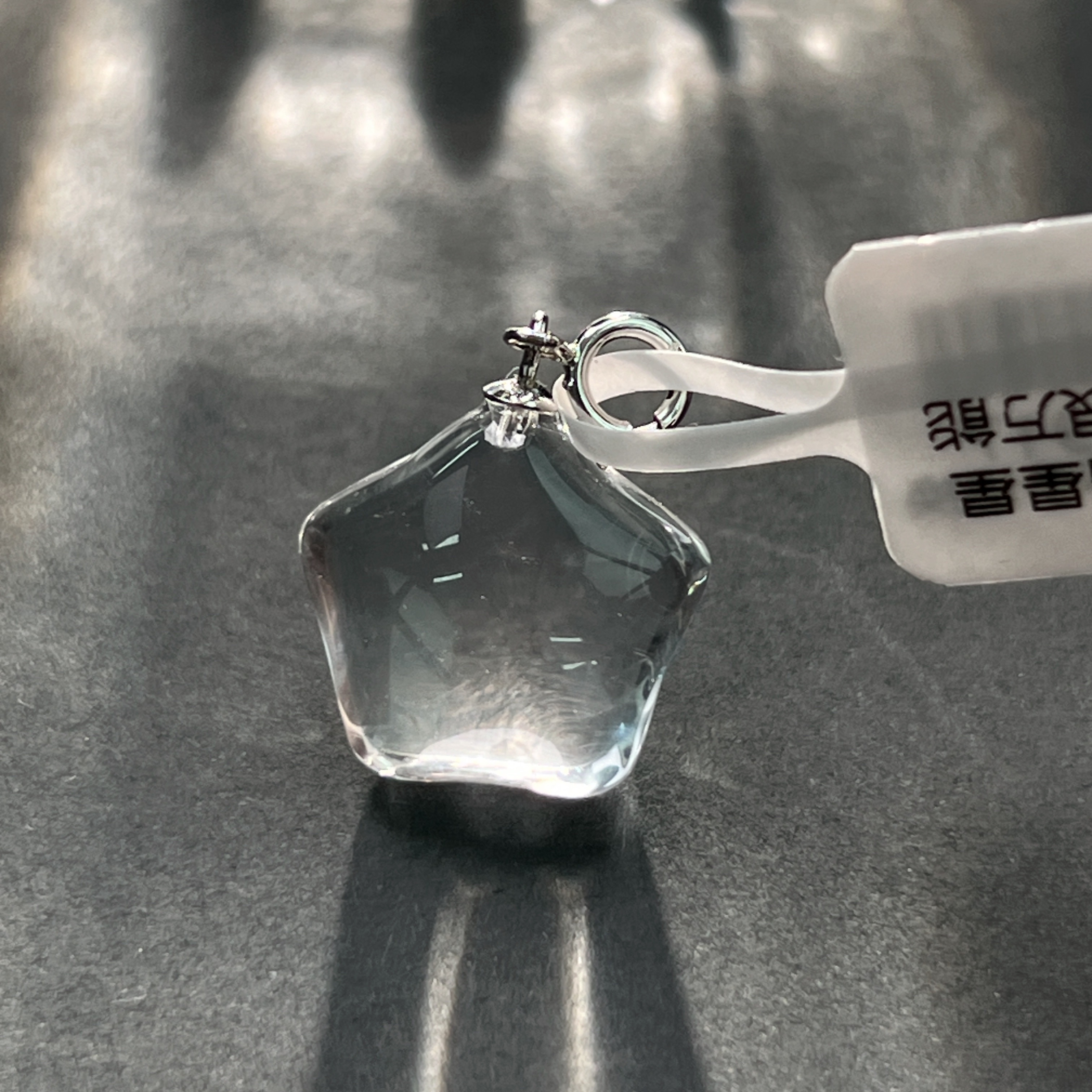 精品白水晶星星吊坠S925银万能扣