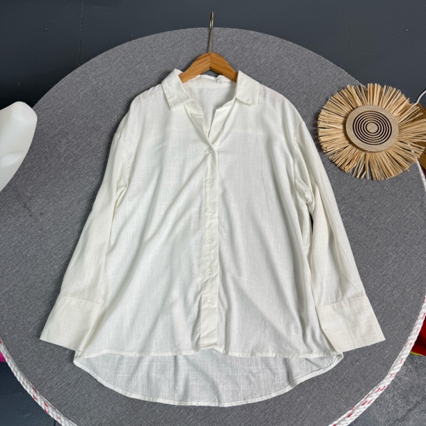 2138夏季新款清爽防晒薄款麻料亲肤柔软宽松长袖外搭衬衫