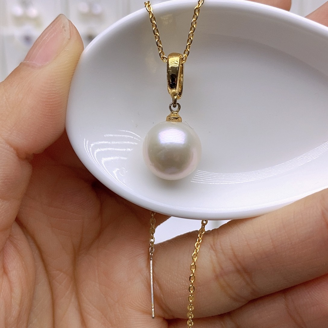 淡水珍珠银S925镶嵌吊坠(赠链)