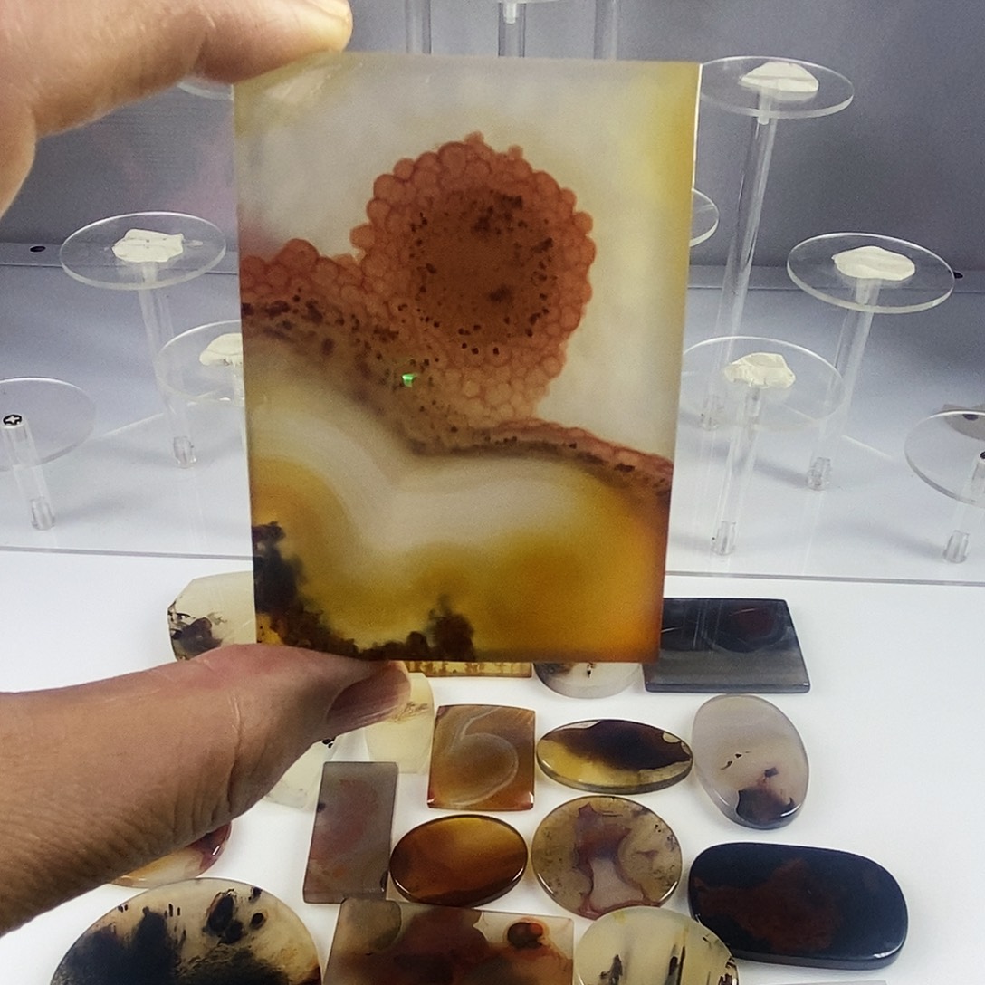 合成碳硅石非金属时尚图纹画面石饰品