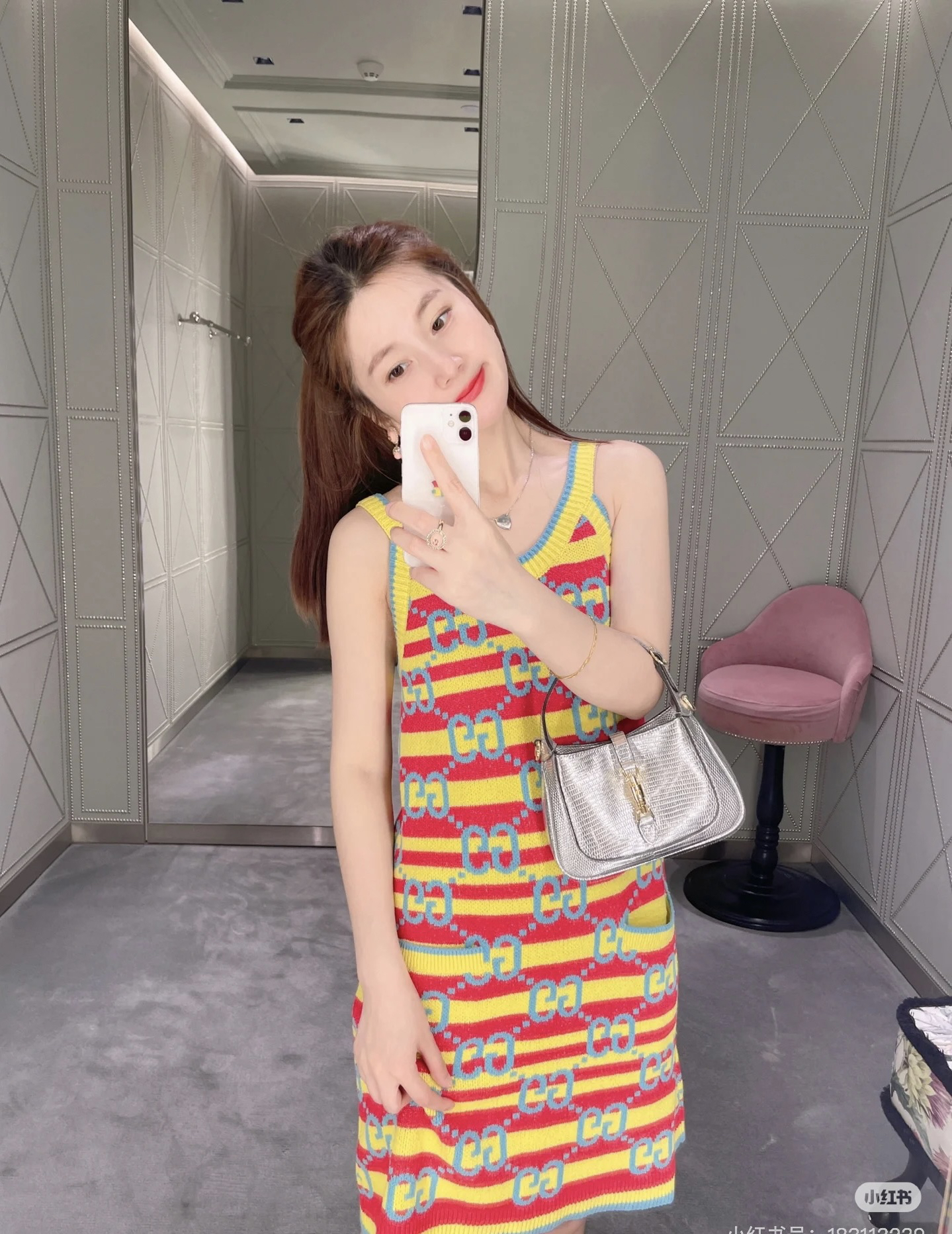 95新 GUCCI/古驰 san0511/GUCCI/古驰/满印背心裙/尺码M/99新