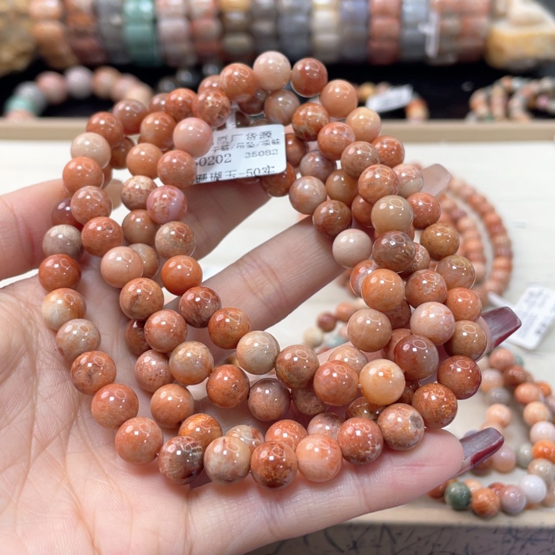 硅化珊瑚（珊瑚玉）手链未镶嵌?****?306