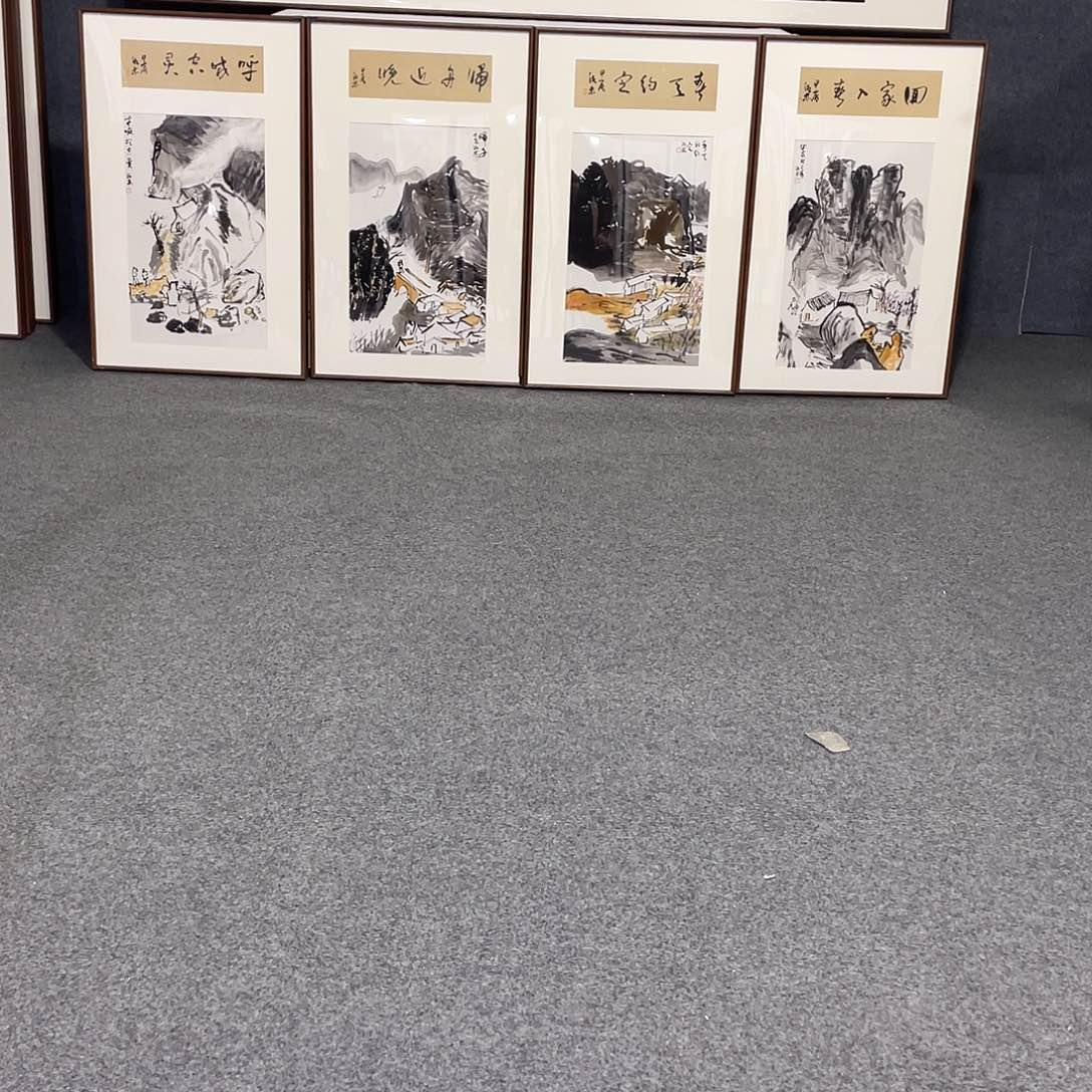 国画手绘画作品带框发