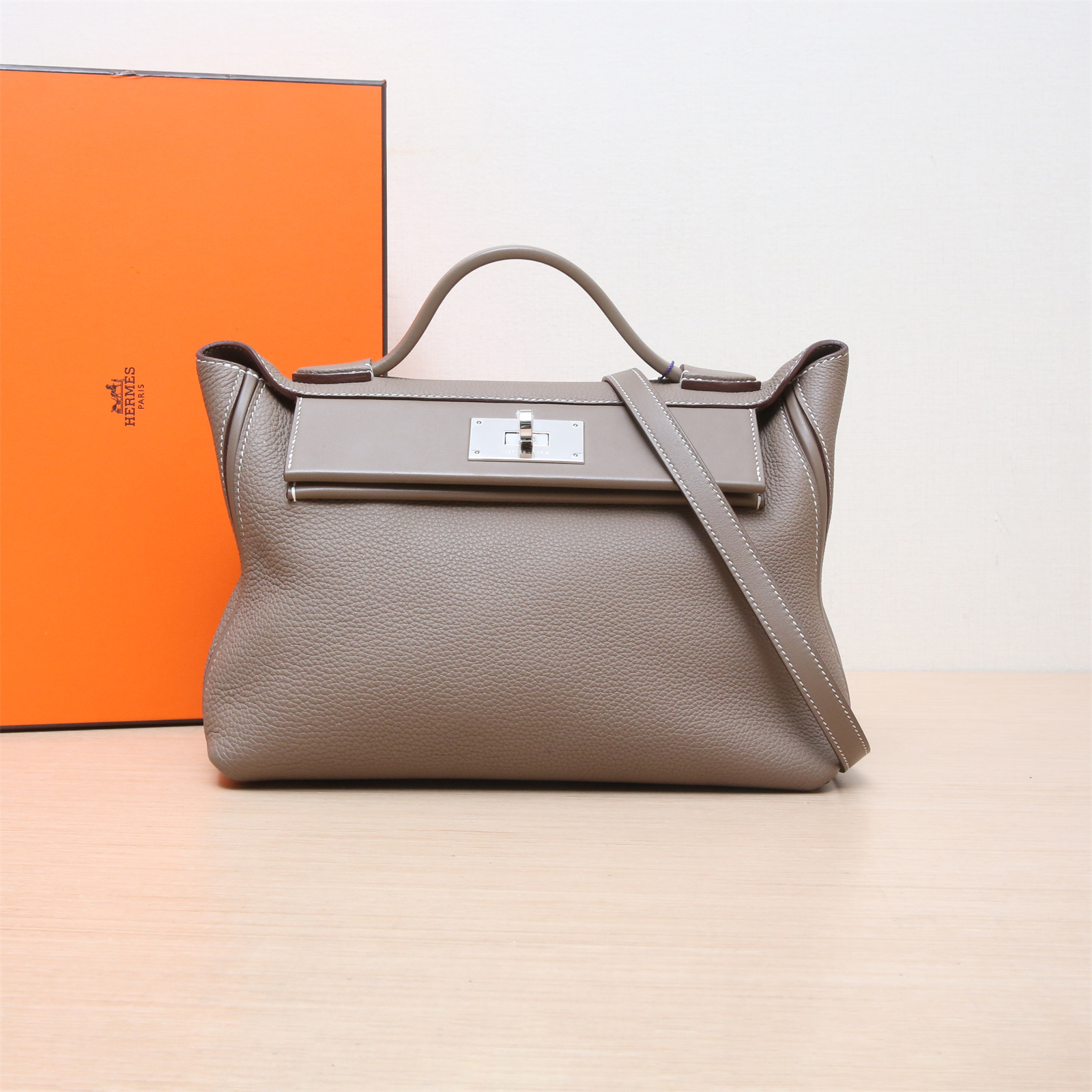 99新 Hermes/爱马仕 【黑黑】24/24 29 大象灰 18大象灰 Y刻 银扣