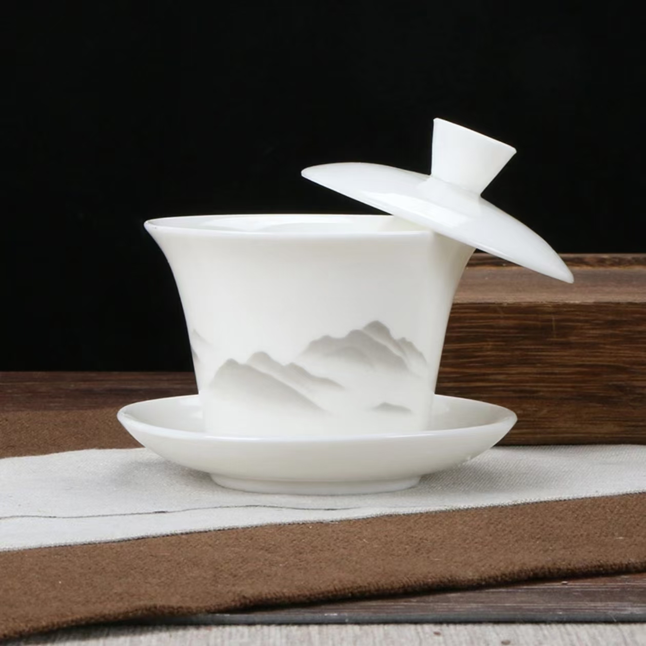 水墨山水悬停盖碗TJ049