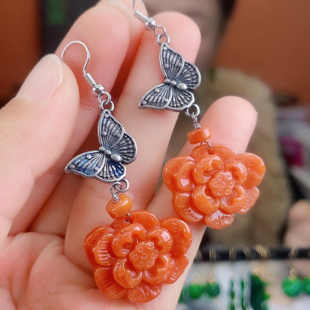 翡翠未镶嵌耳饰饰品