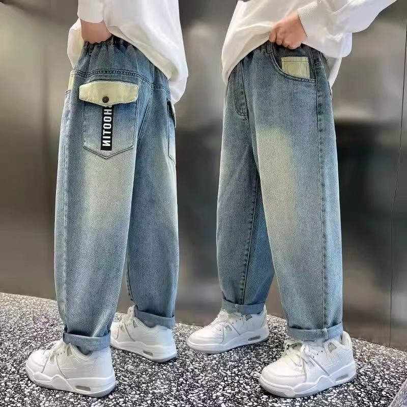 秋季男童柔软舒适透气中大小童时尚高端简单潮酷痞帅童装休闲长裤