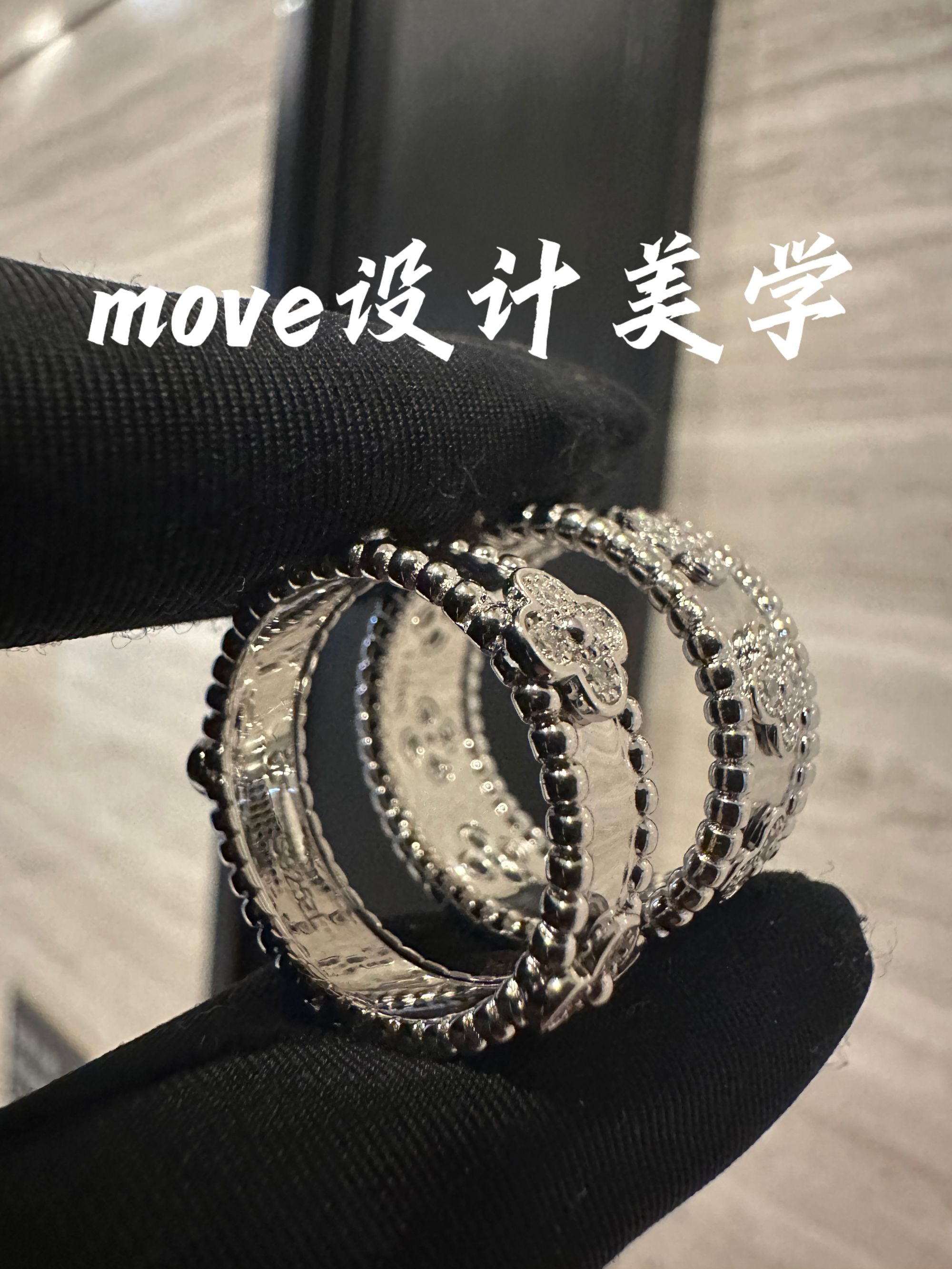 925银合成锆石戒指 【万花筒】重工轻奢时尚个性