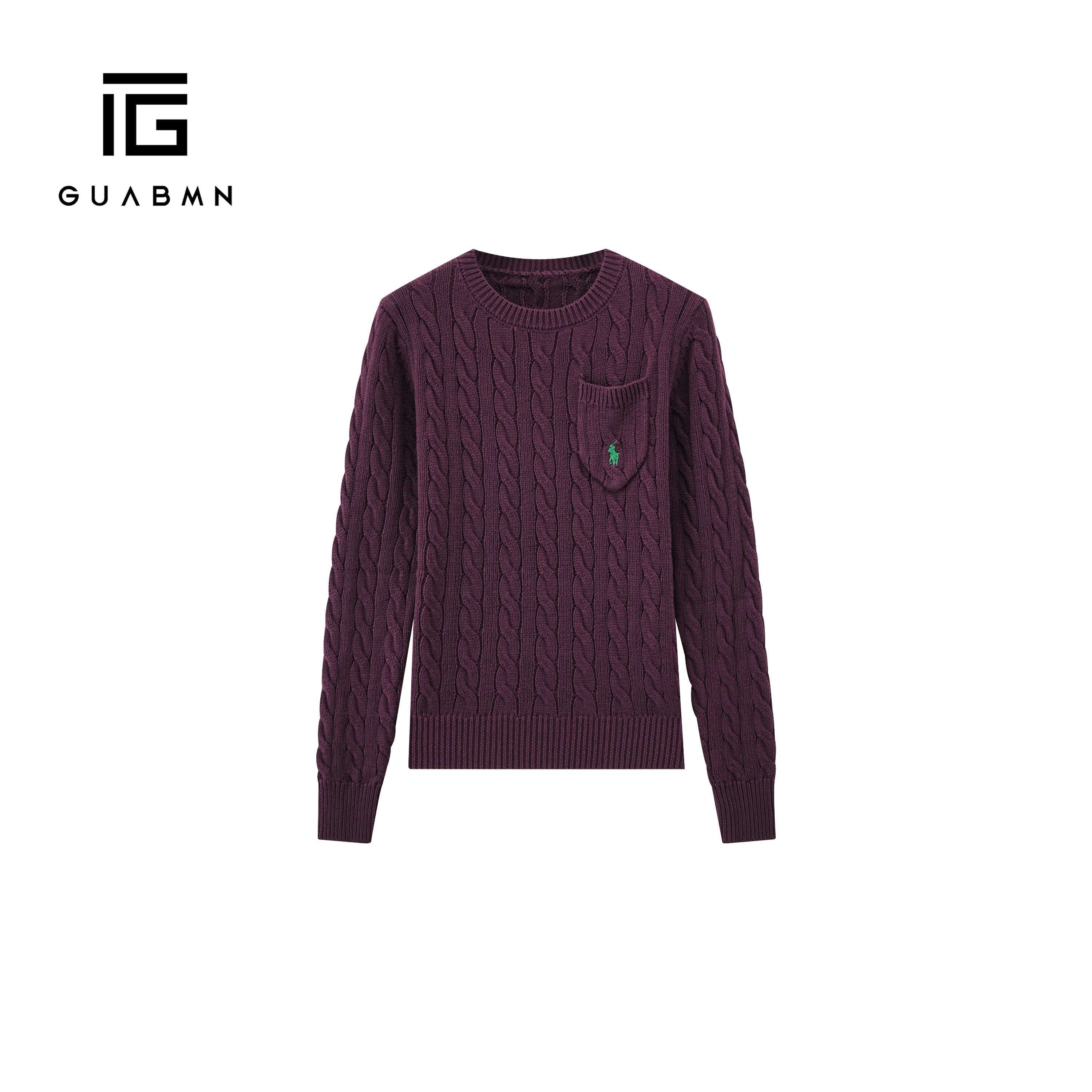 GUABMN2025冬季新款圆领麻花百搭气质长袖上衣毛衣修身针织衫191