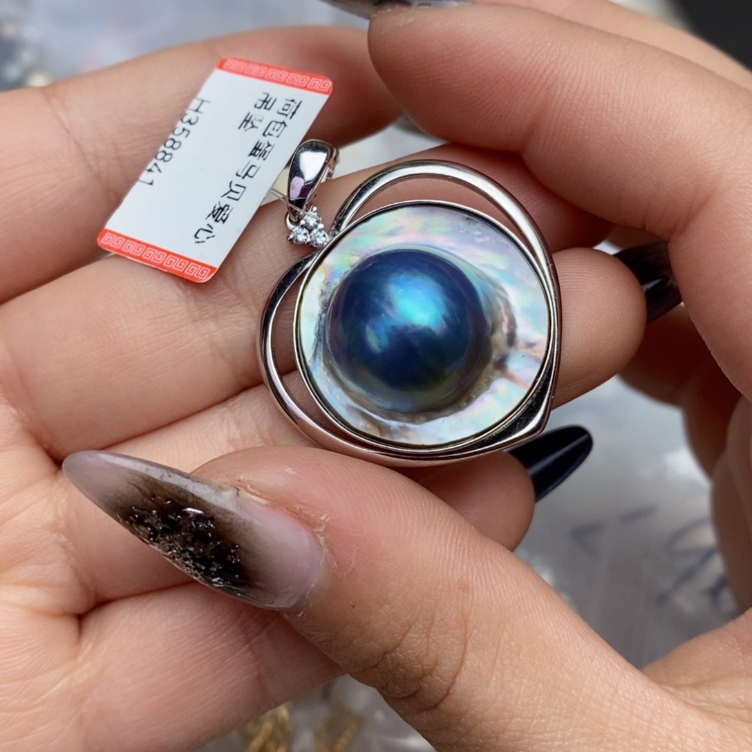 拼合珍珠（马贝珠）颈饰银S925镶嵌