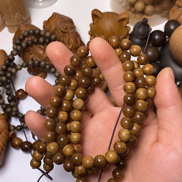 檀香木老山檀香0.8/108满纹横纹玉化料沉