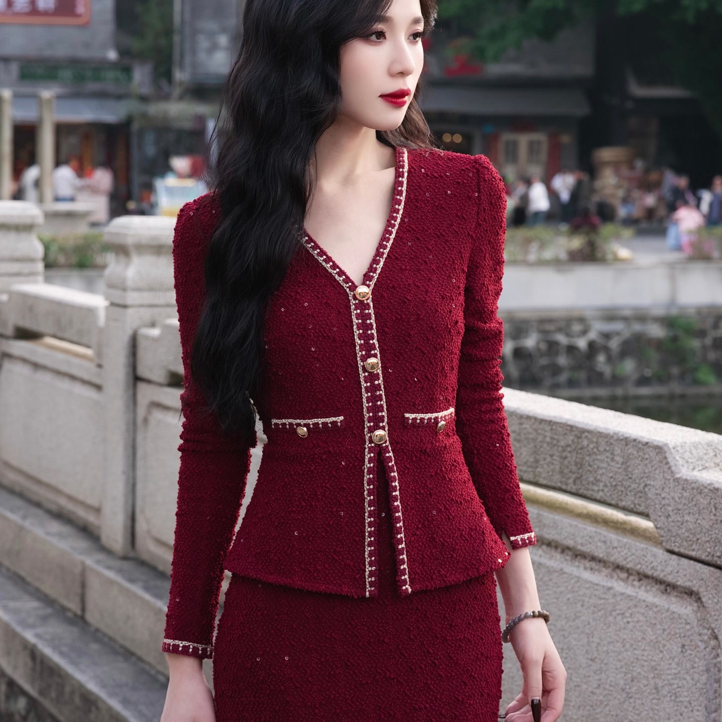 【yola】万人迷冬季新款高级显瘦直筒连衣裙-YL20074