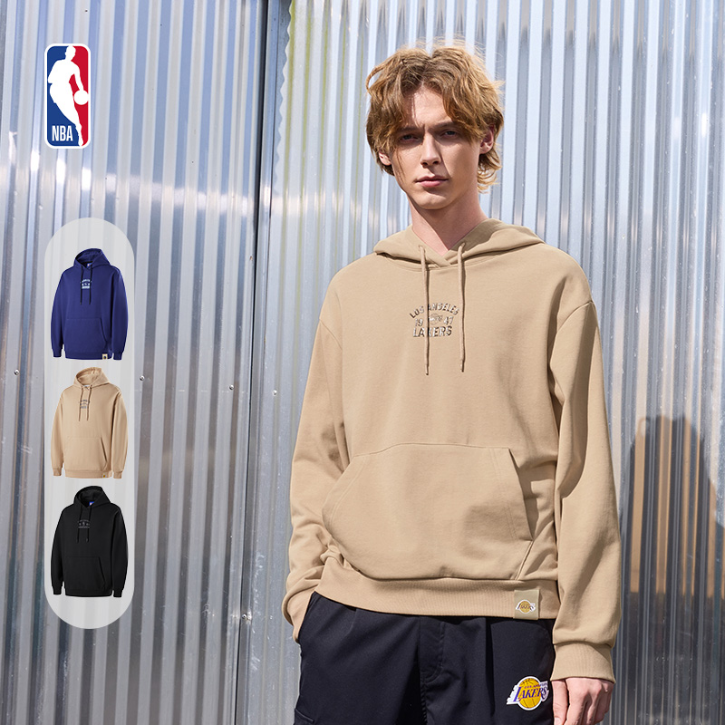 NBA官方球场生活系列勇士湖人联盟春季情侣运动休闲连帽长袖卫衣