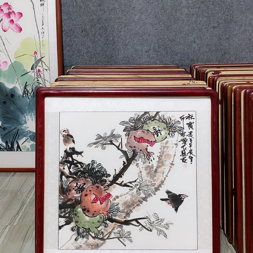 【闪购商品】国画书画作品带框65×65厘米