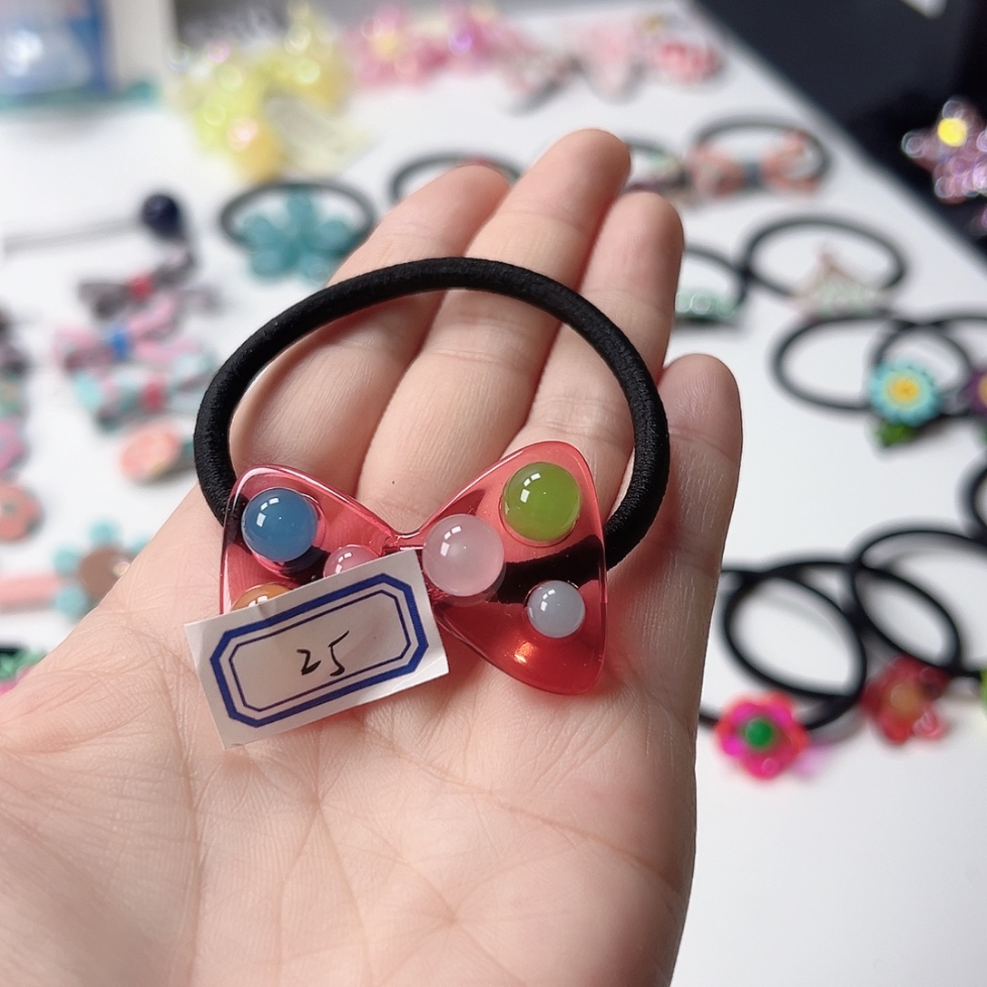 透粉粉珠珠发圈韩国