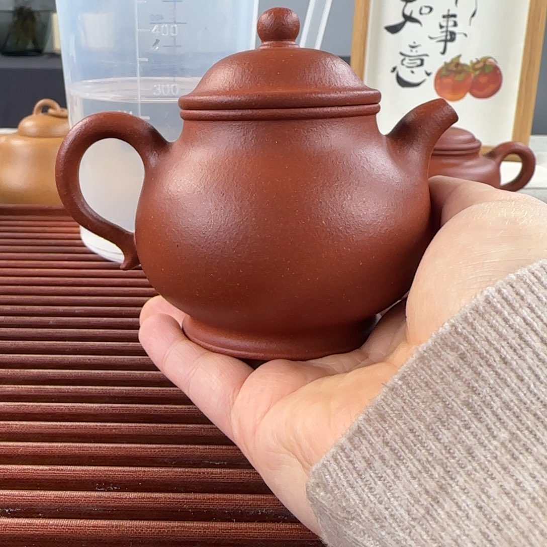 紫砂茶壶微瑕潘壶半手纯红