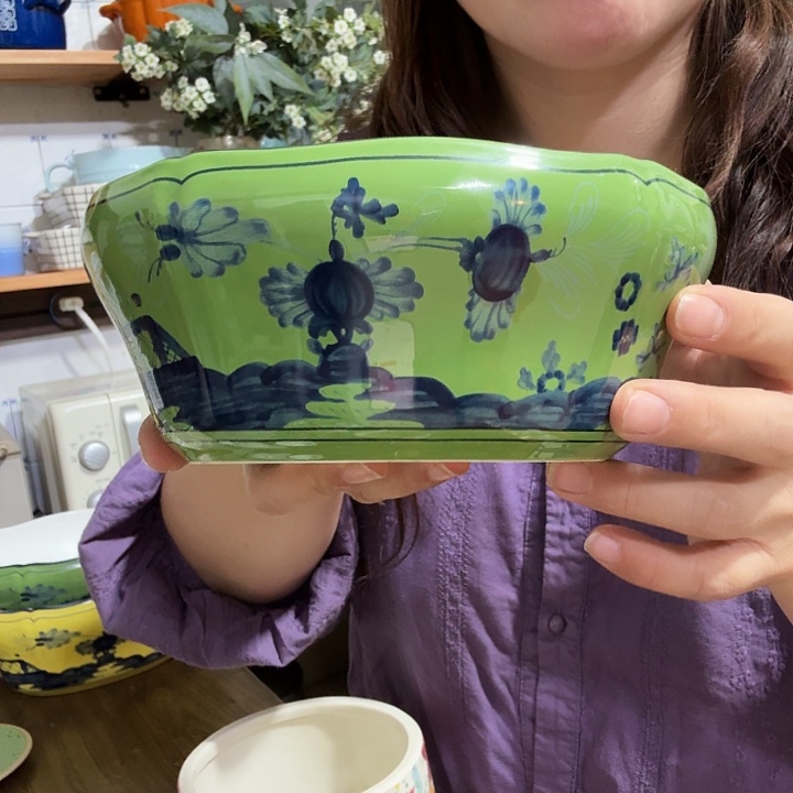 q***e骨瓷绿色小号沙拉碗