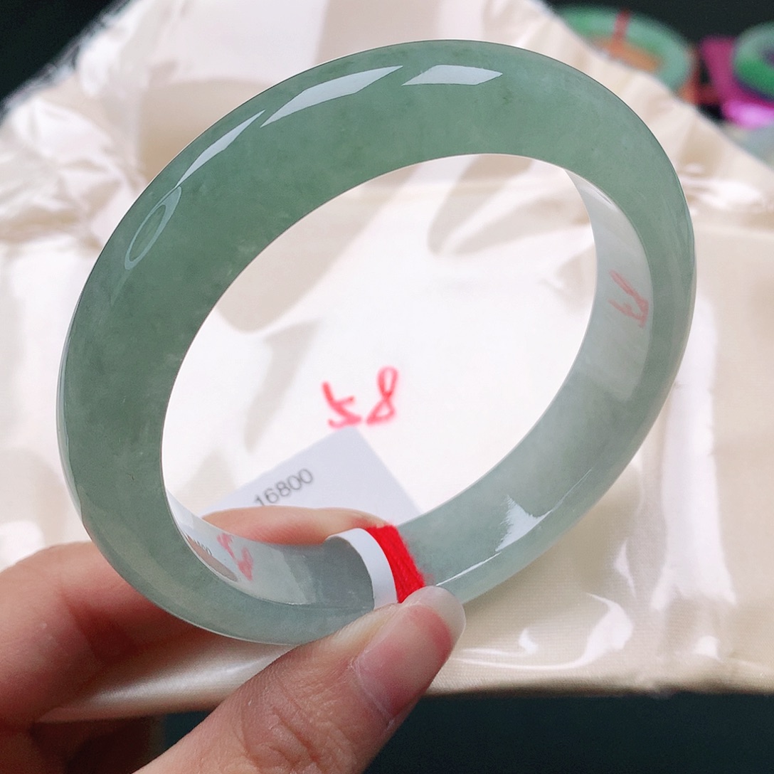 翡翠手镯未镶嵌天然翡翠手镯58