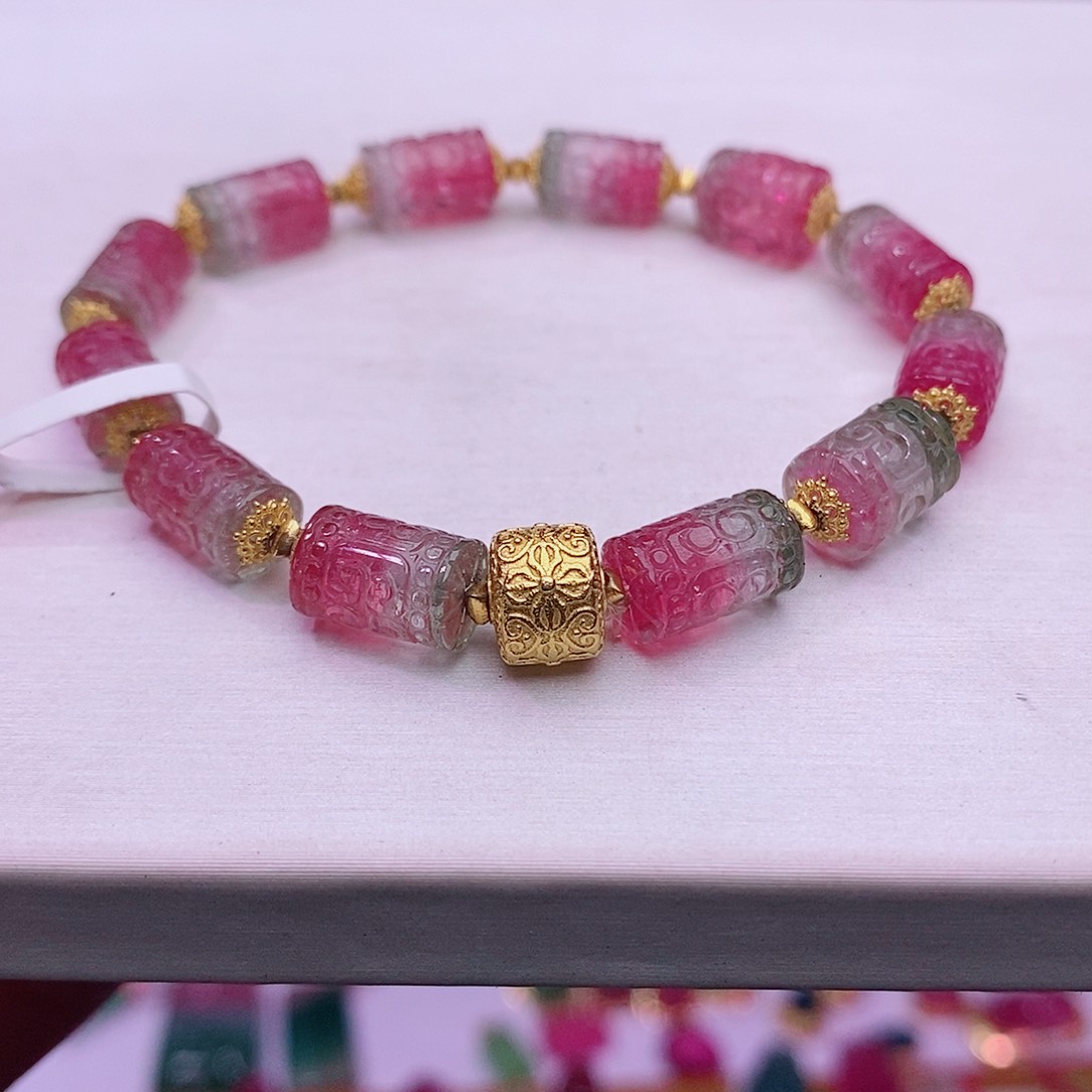 手链18K金镶嵌碧玺碧玺手链