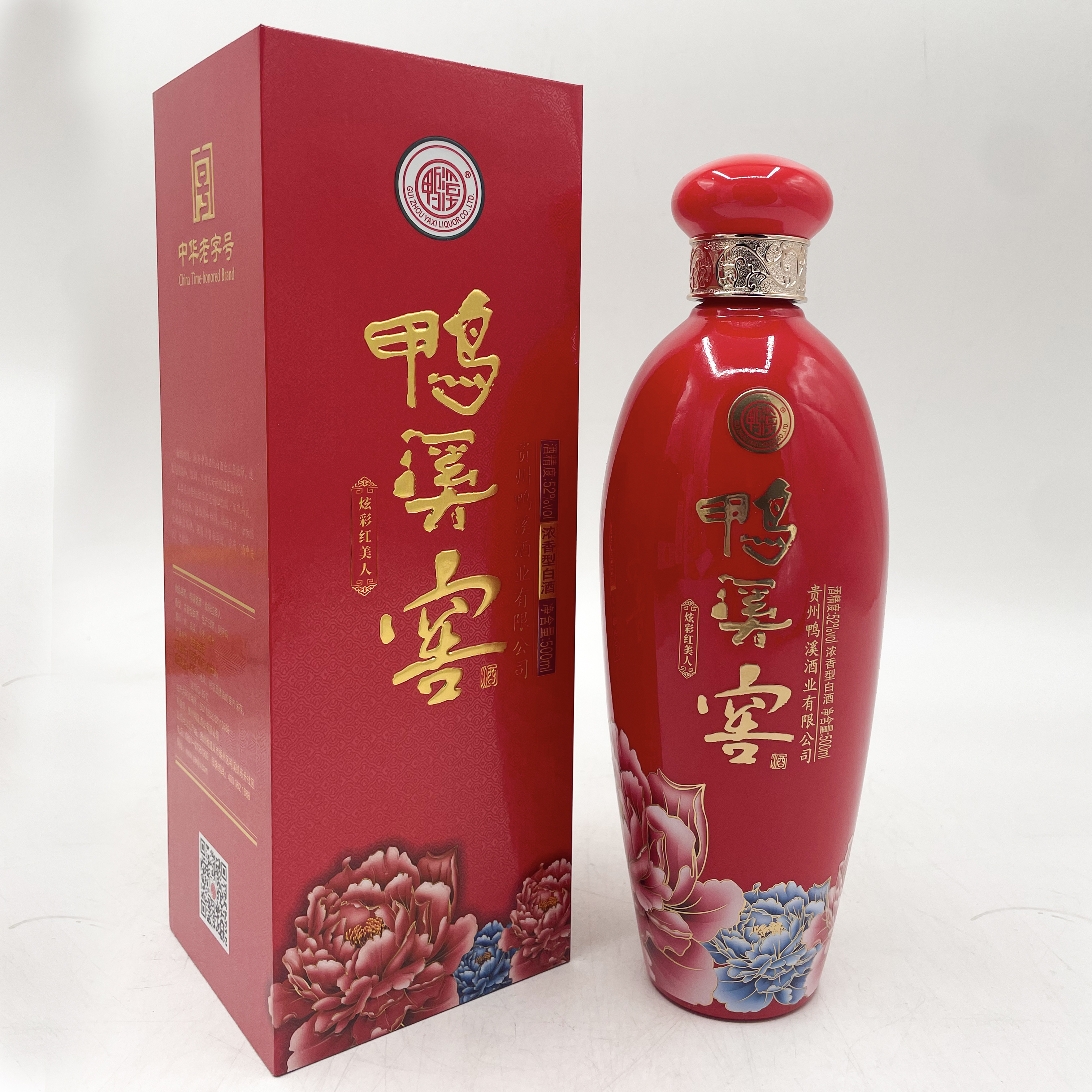 鸭溪鸭溪窖复兴臻品（红美人）52度浓香型白酒500ml聚会52度500ml