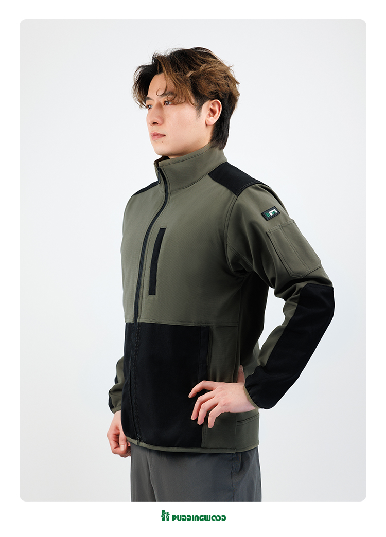 立领长袖工装户外战术夹克修身型考杜拉拼接