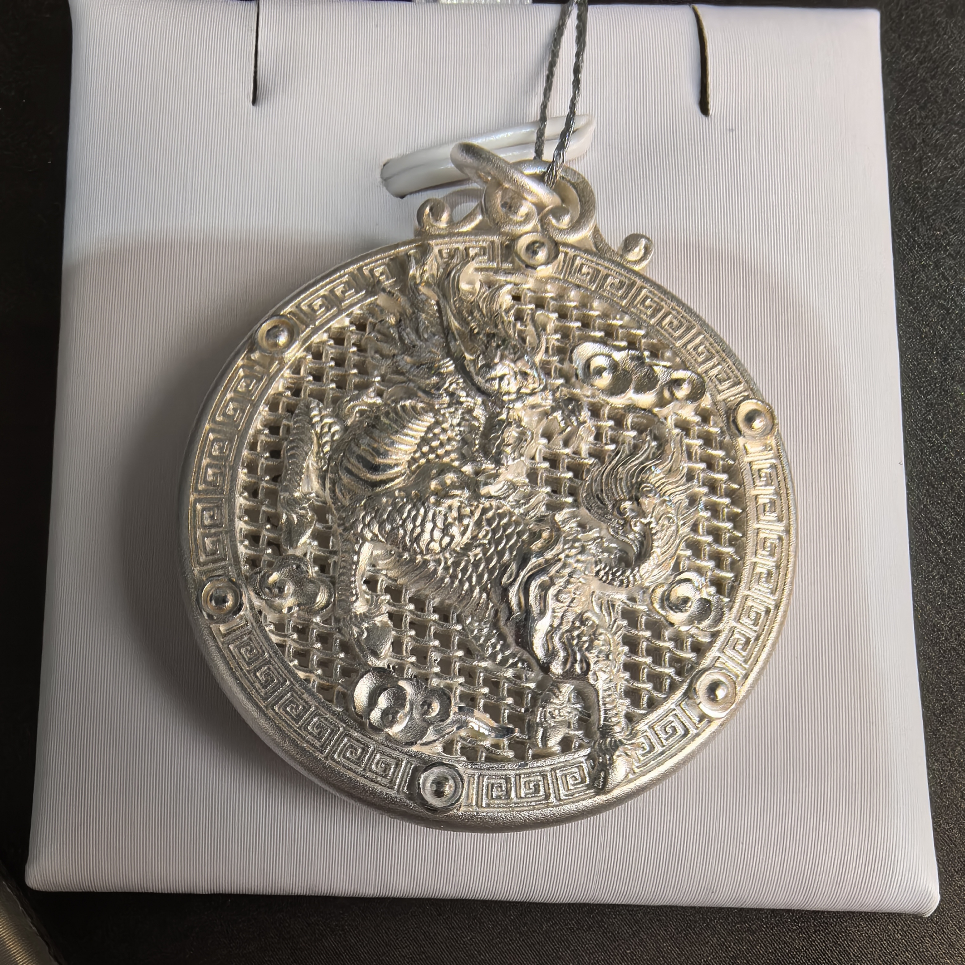 吊坠足银 麒麟万事如意圆牌