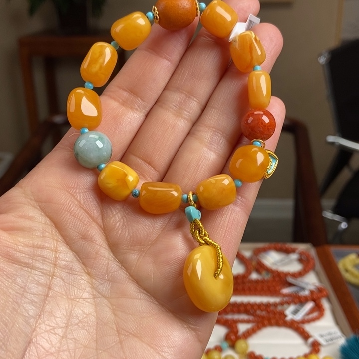 琥珀手链未镶嵌蜜蜡手串12