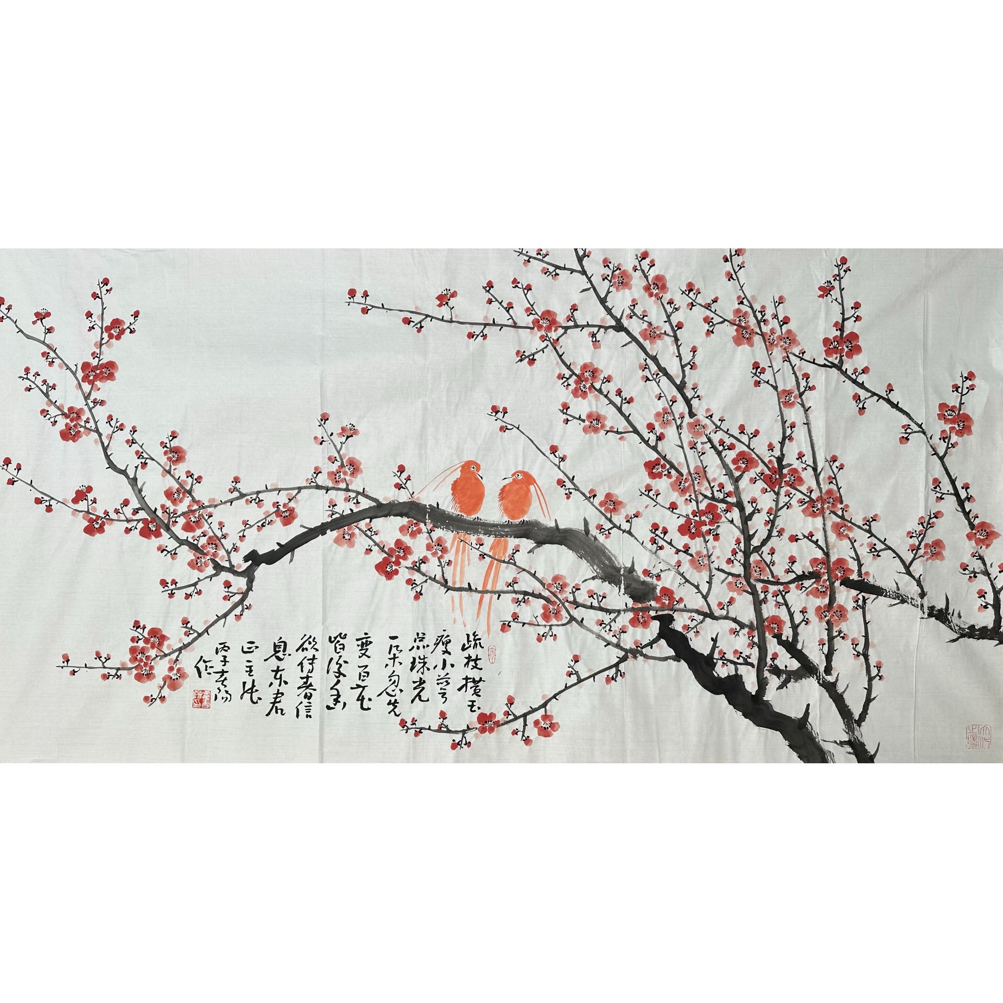 H-R-WBL-669 霍春阳 花鸟 136cm×68cm 软片-A