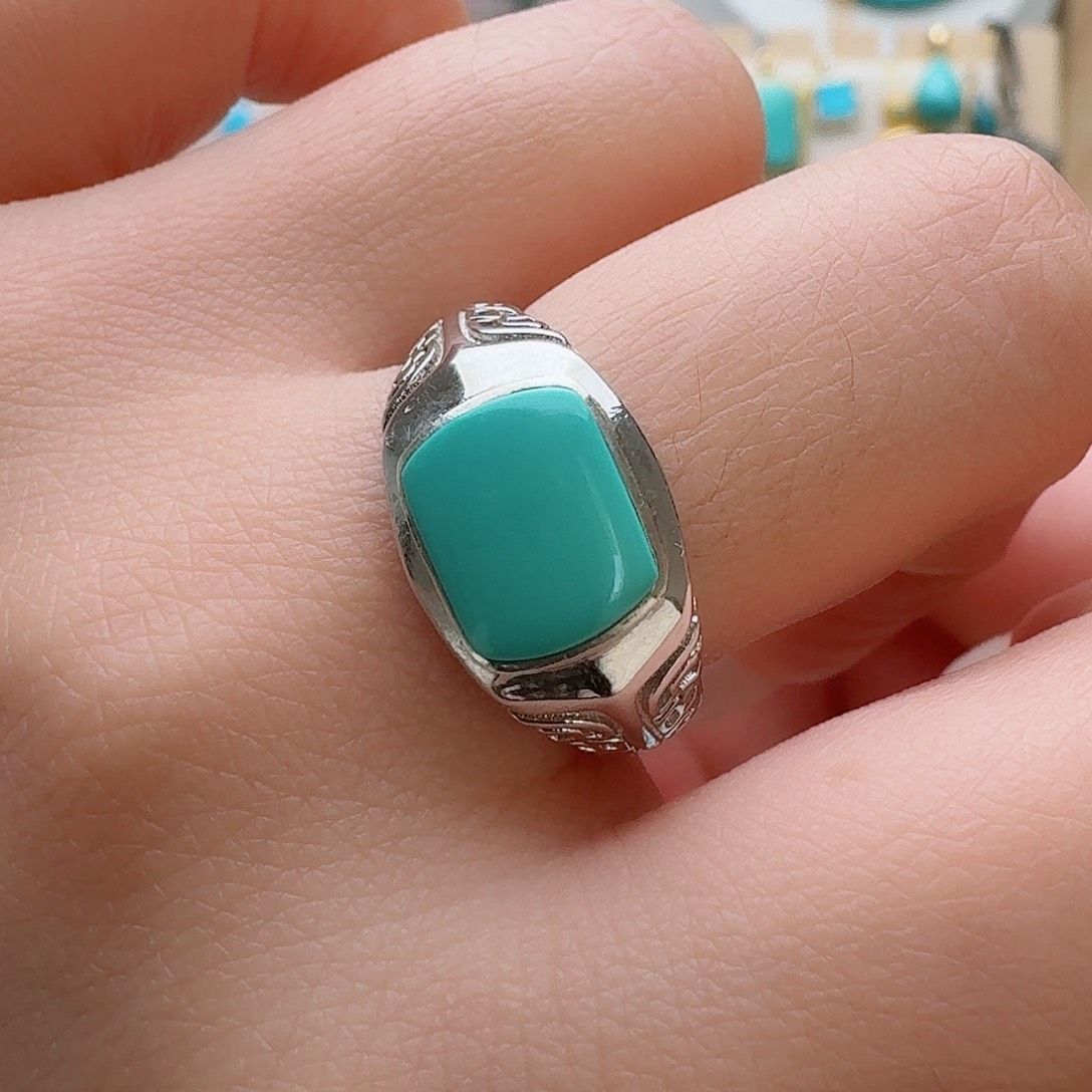 绿松石珠宝奇石银S925镶嵌