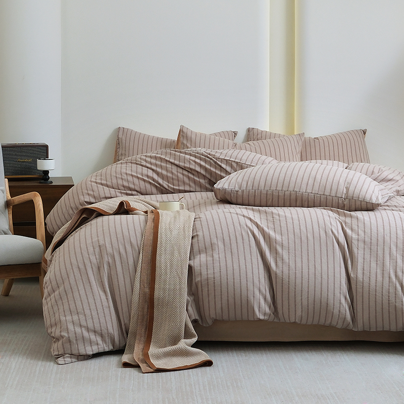 2025新款全棉有氧双层纱混搭全棉色织水洗棉四件套