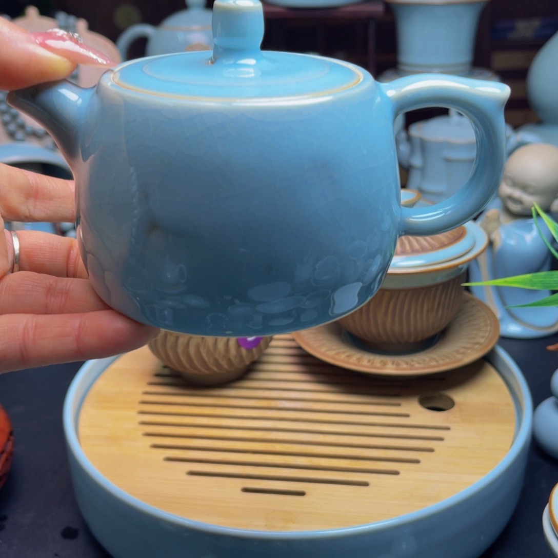 【闪购商品】摆件陶汝州单壶壶，杯壶，压手