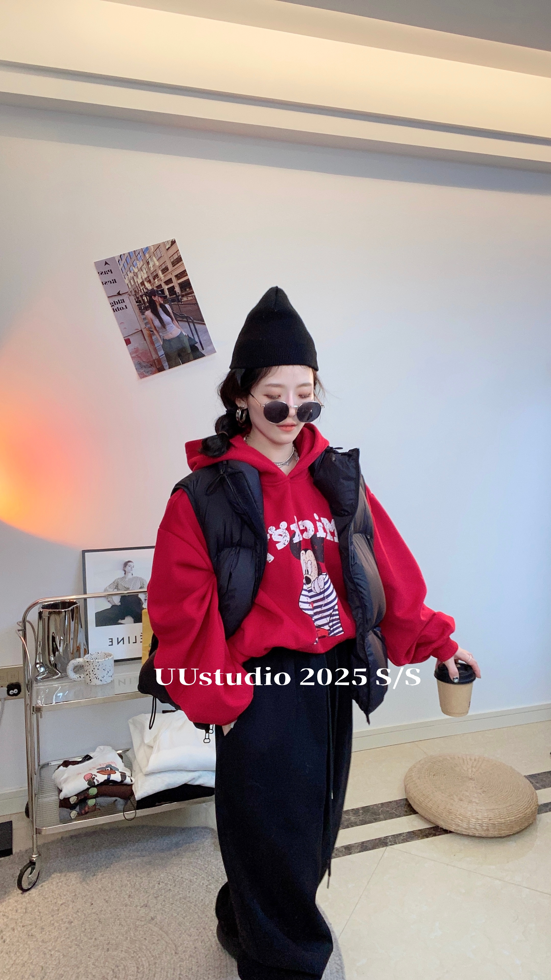 连帽常规套头卡通动漫印花女卫衣冬款保暖时尚带帽