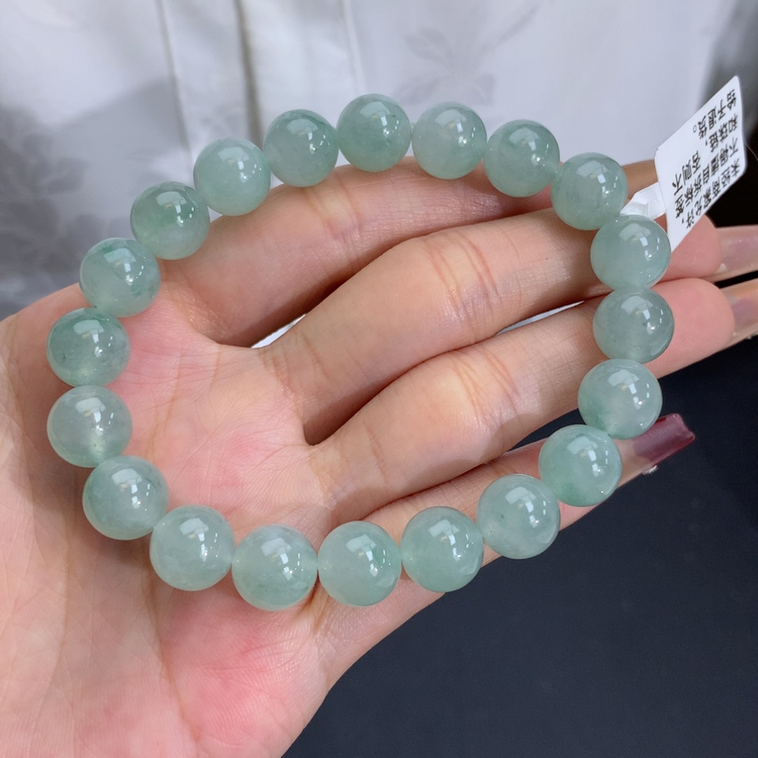 翡翠手链未镶嵌卡10冰胶晴手串