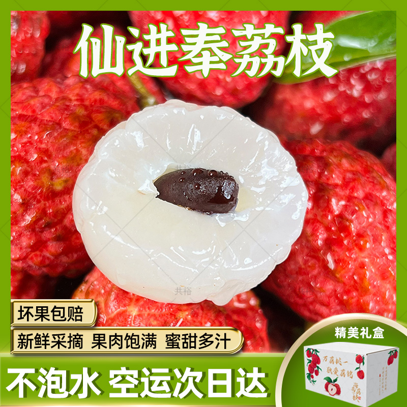 【顺丰次日达】新鲜仙进奉10斤装荔枝王后广东增城发货鲜果净重8斤挂绿原产地应季水果整箱包邮广东省